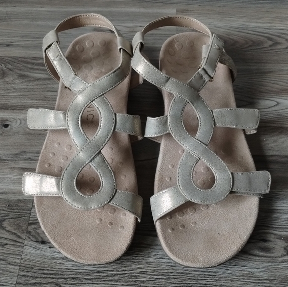Vionic Jodie Gold Strappy Sandals Women's Size 9 - Picture 1 of 5